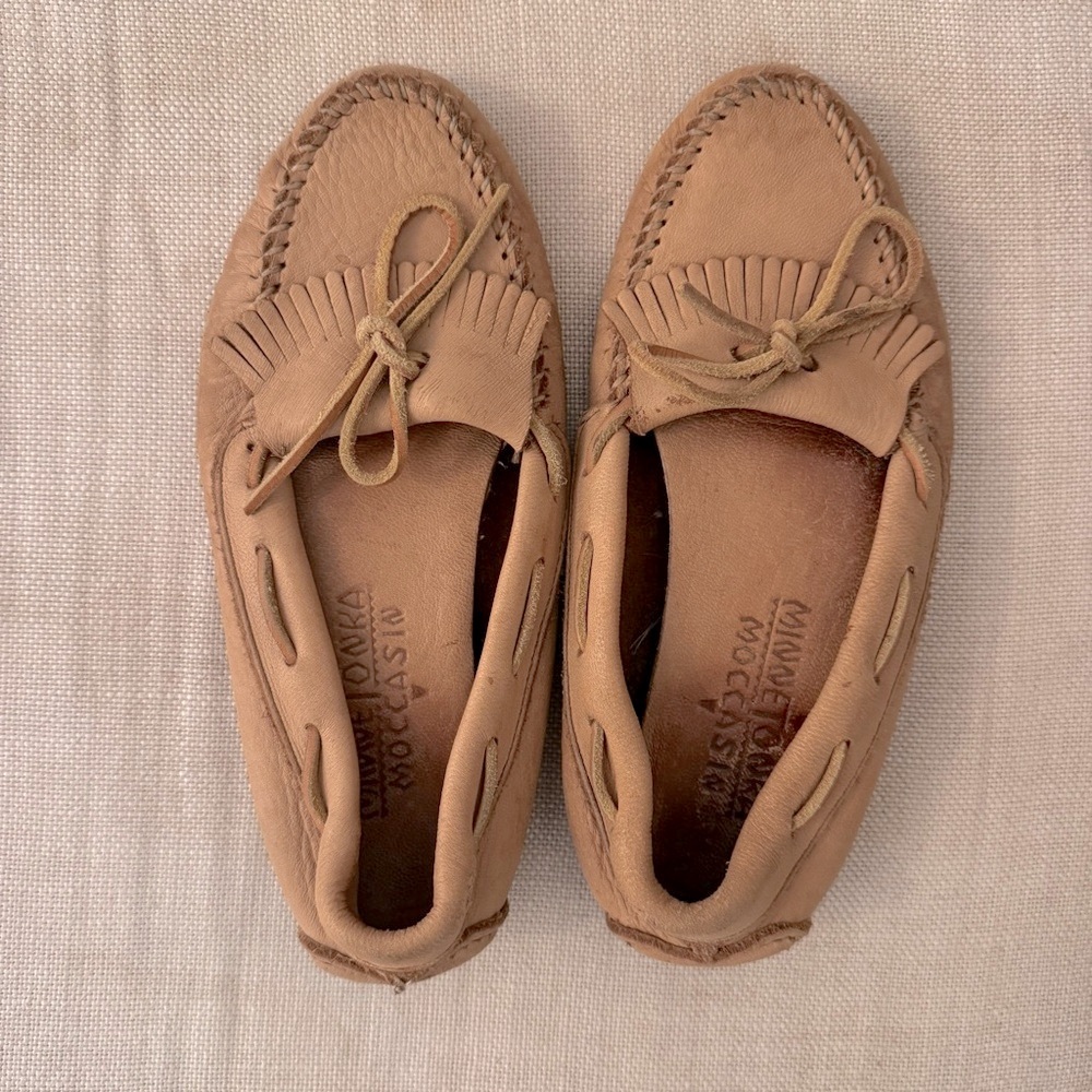 Minnetonka Tan Leather Moccasins 7